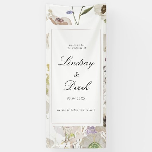 Modern Spring Wedding Welcome Spandoek (Verticaal)