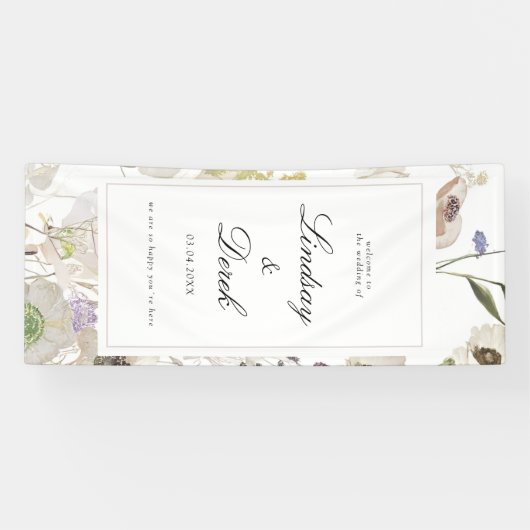  Modern Spring Wedding Welcome Spandoek (Horizontaal)