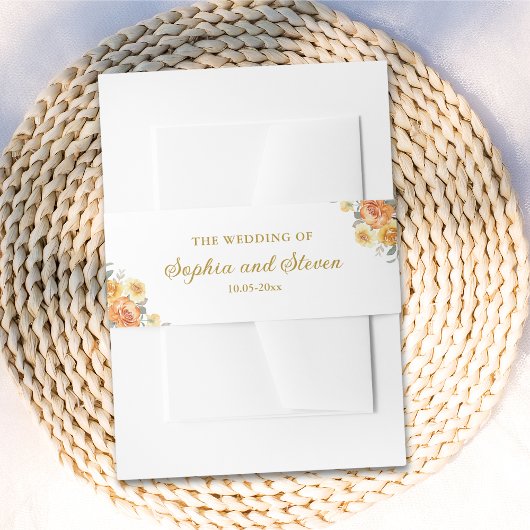 Modern spring wedding with orange Flowers Uitnodigingen Wikkel