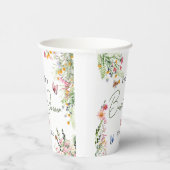 Modern Spring Wild Flowers Script Vrijgezellenfees Papieren Bekers (Rechts)