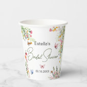 Modern Spring Wild Flowers Script Vrijgezellenfees Papieren Bekers (Voorkant)