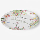 Modern Spring Wild Flowers Script Vrijgezellenfees Papieren Bordje (Gekanteld)