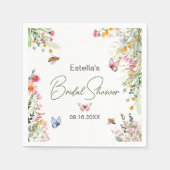 Modern Spring Wild Flowers Script Vrijgezellenfees Servet (Voorkant)