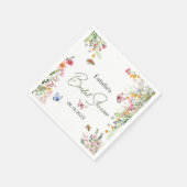 Modern Spring Wild Flowers Script Vrijgezellenfees Servet (Hoek)