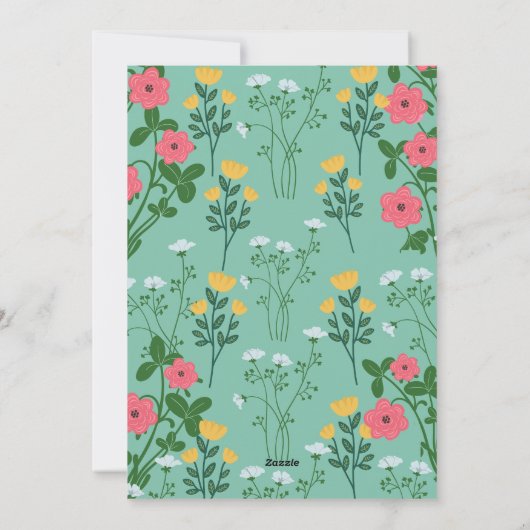 Modern Spring Wildflower Happy Easter Familiefoto Feestdagenkaart (Achterkant)