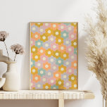 modern springstofpatroon in pasta poster<br><div class="desc">Dit zoete patroon is voorzien van Engelse Papier Pieced style hexagon bloemen in een  modern pastelkleurenpalet van roze,  lavender,  perzik,  blauwgroen en mosterd. Geweldig geschenk voor quilters.</div>