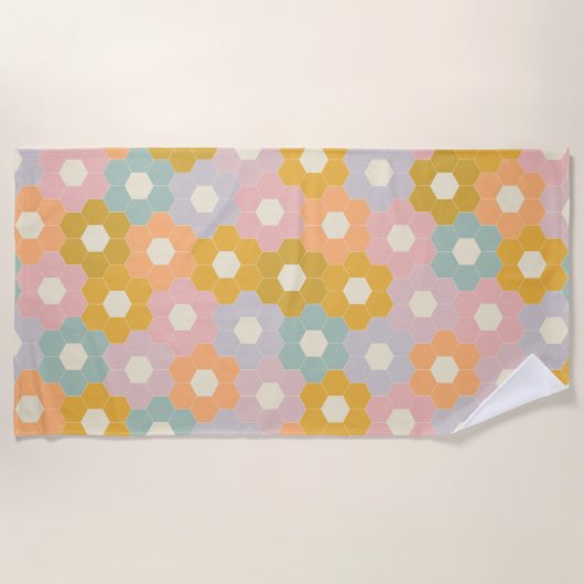  modern springstofpatroon in pasta strandlaken (Voorkant)