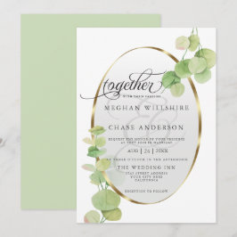 Modern Springtime Eucalyptus BarefootBride™ Kaart