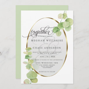 Modern Springtime Eucalyptus BarefootBride™ Kaart