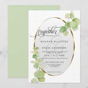 Modern Springtime Eucalyptus BarefootBride™ Kaart