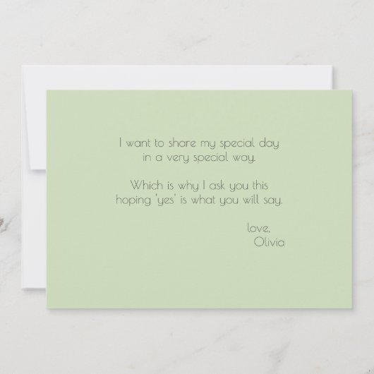 Modern Springtime Eucalyptus Matron of Honor Kaart (Achterkant)