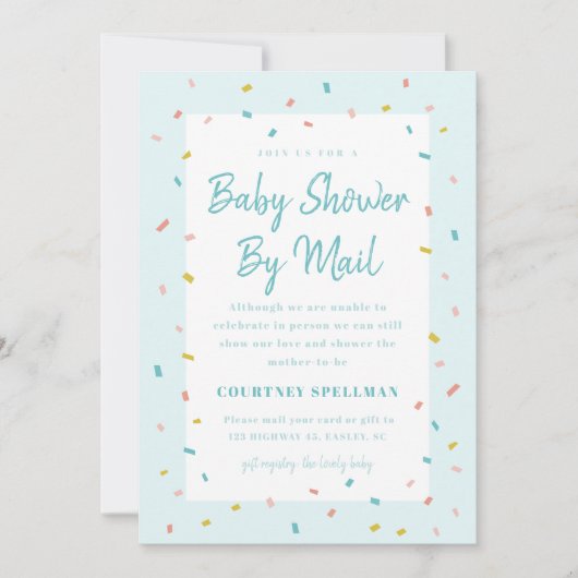 Modern Sprinkle Baby shower via Mail Invitation (Voorkant)