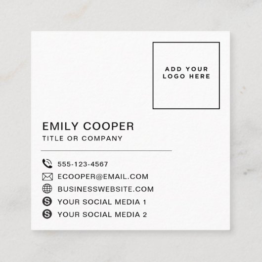 Modern Sprinkles Pattern Toevoegen Logo Zwart en G Vierkante Visitekaartje (Achterkant)