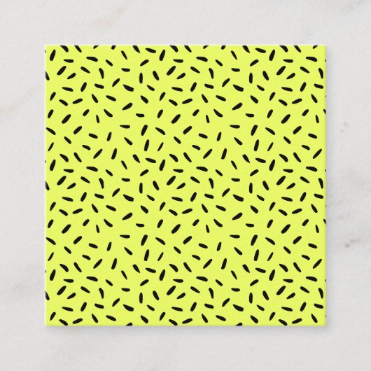 Modern Sprinkles Pattern Toevoegen Logo Zwart en G Vierkante Visitekaartje (Voorkant)