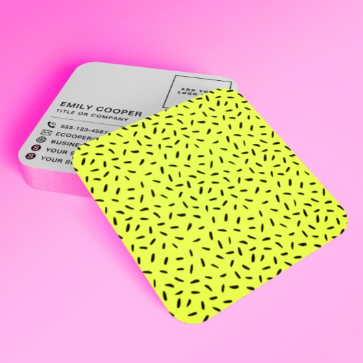 Modern Sprinkles Pattern Toevoegen Logo Zwart en G Vierkante Visitekaartje