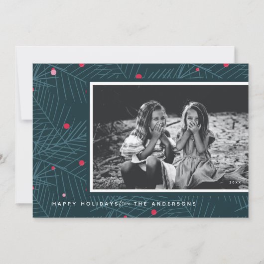 Modern Spruce 1-Prettige feestdagen Feestdagenkaart (Voorkant)