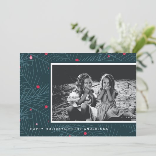 Modern Spruce 1-Prettige feestdagen Feestdagenkaart (Staand voorkant)