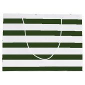Modern Spruce Green Stripes Gold Deer Groot Cadeauzakje (Achterkant)