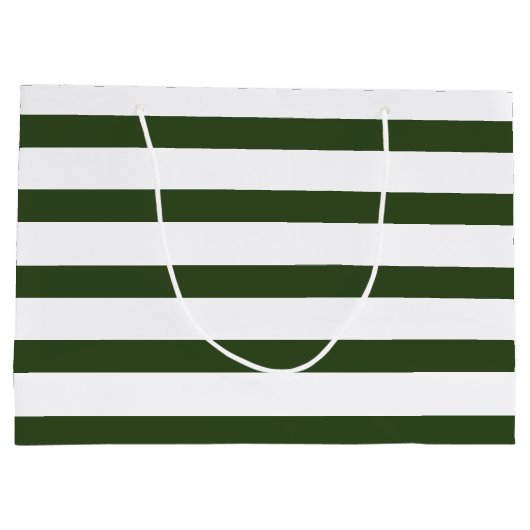 Modern Spruce Green Stripes Gold Deer Groot Cadeauzakje (Achterkant)