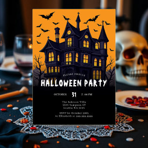 Modern Spukhuis Halloween Feest Kaart