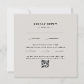 Modern Square beige Weddending QR Code RSVP (Voorkant)