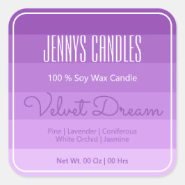 Modern Square Border Pastel Rainbow Ombre Lila Vierkante Sticker