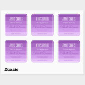 Modern Square Border Pastel Rainbow Ombre Lila Vierkante Sticker (Vel)