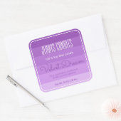 Modern Square Border Pastel Rainbow Ombre Lila Vierkante Sticker (Envelop)