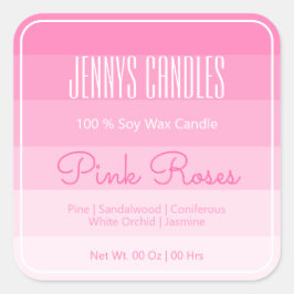 Modern Square Border Pastel Rainbow Ombre Pink Vierkante Sticker