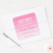 Modern Square Border Pastel Rainbow Ombre Pink Vierkante Sticker (Envelop)