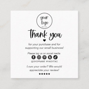 Modern Square Business Hartelijk dank voor het inv Vierkante Visitekaartje