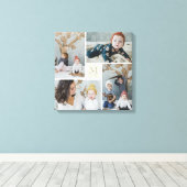Modern Square Family Monogram Photo Collage Canvas (Insitu (Houten vloer))