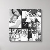 Modern Square Family Monogram Photo Collage Canvas (Voorkant)