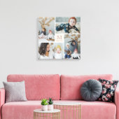 Modern Square Family Monogram Photo Collage Canvas Afdruk (Insitu (Woonkamer))