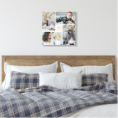 Modern Square Family Monogram Photo Collage Canvas Afdruk (Insitu (Slaapkamer))