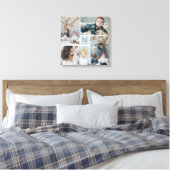 Modern Square Family Monogram Photo Collage Canvas Afdruk (Insitu (Slaapkamer))