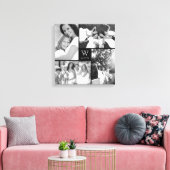Modern Square Family Monogram Photo Collage Canvas Afdruk (Insitu (Woonkamer))