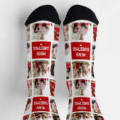 Modern Square Grid 8 Foto Collage Family Friends Sokken (Top)