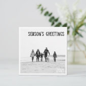 Modern Square Holiday Foto Greeting in B&W Feestdagenkaart (Staand voorkant)