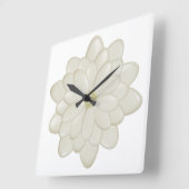 Modern Square Ivory Daisy Flower Kitchen-klok Vierkante Klok (Hoek)