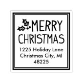 Modern Square Merry-kerstretouradres Zelfinktende Stempel (Design)
