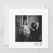 Modern Square Minimalist White Handwritten Wedding Bedankkaart (Voorkant)