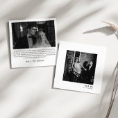 Modern Square Minimalist White Handwritten Wedding Bedankkaart