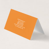 Modern Square Monogram Trendy Oranje Red Visitekaartje (Achterkant)