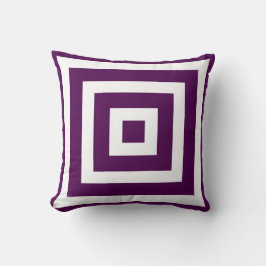 Modern Square Pattern in Plum and White Kussen
