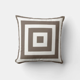 Modern Square Pattern in Taupe and White Kussen