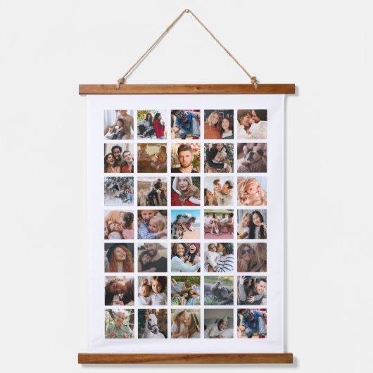 Modern Square Photo Collage Hanging Tapestry Hangend Wandkleed (Voorkant)