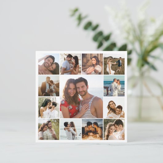 Modern Square Photo Collage Wedding Jubileum (Staand voorkant)