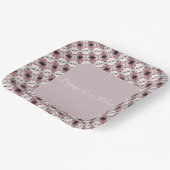 Modern Square roze en Bourgogne Papieren Bordje (Gebogen)