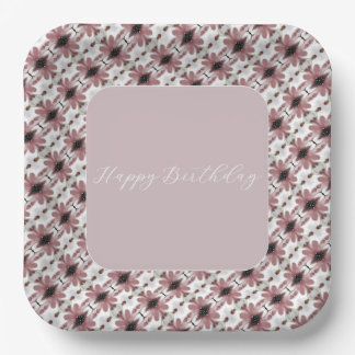 Modern Square roze en Bourgogne Papieren Bordje